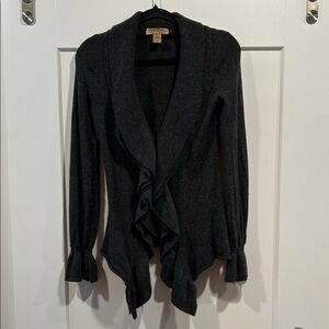 Marisa Christina Dark Gray Ruffle Cardigan